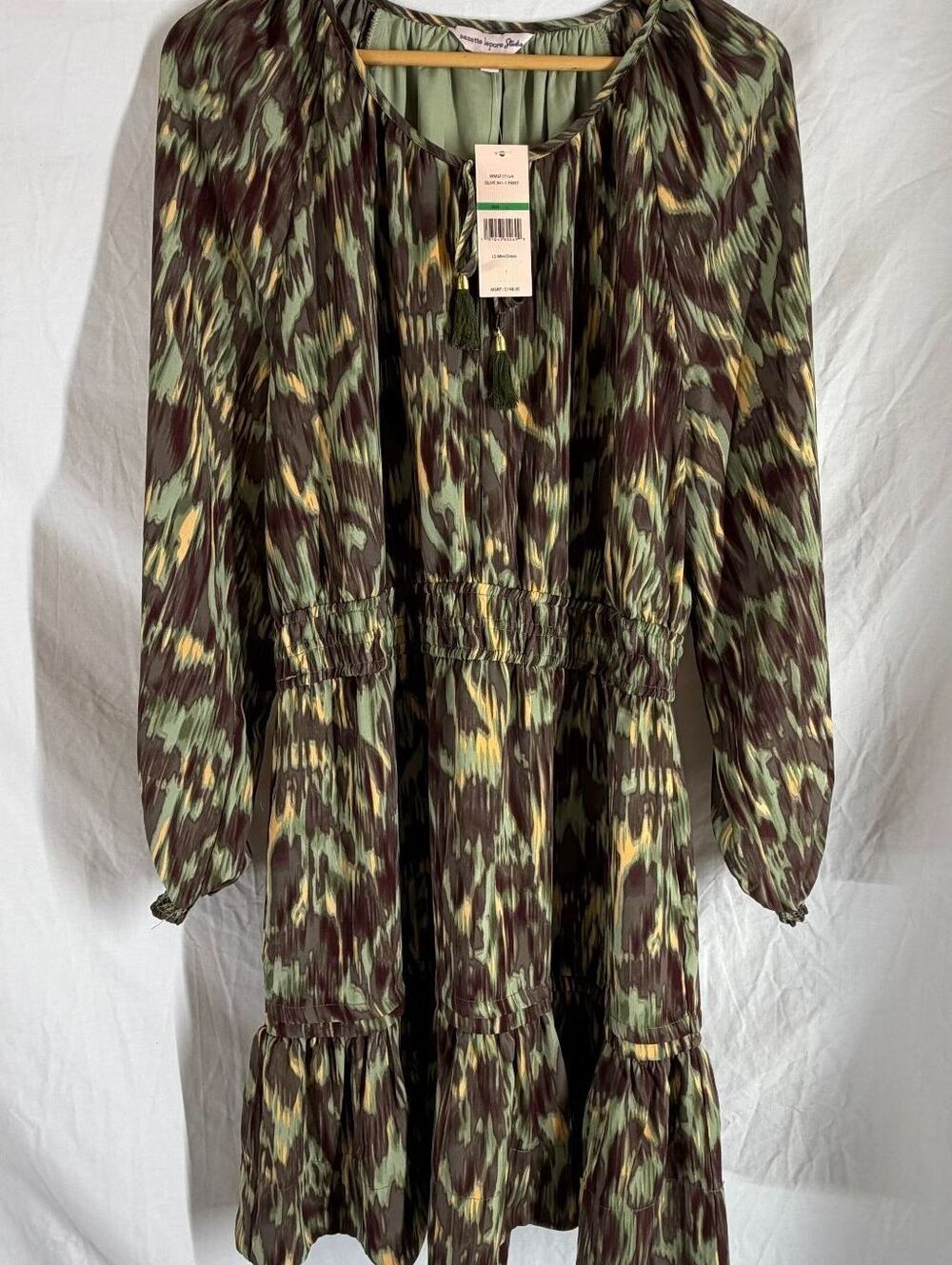 NWT Nanette Lepore Studios Women's Aztec Print Long Sleeve Mini Dress Size M